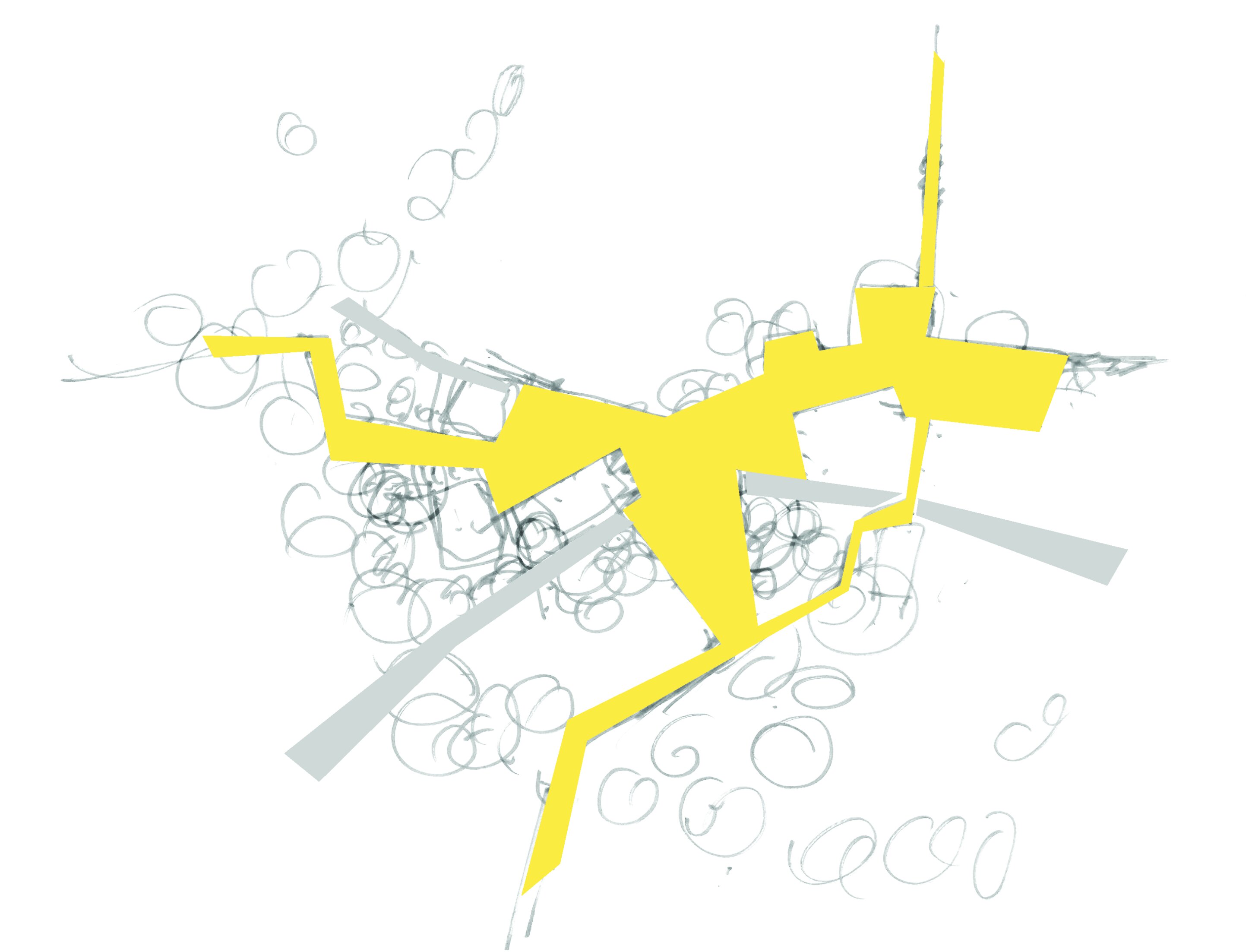 Project by Behnisch Architekturbuero, Reorganization of the Town Center and New Construction of the Town Hall. Brief concept draft on the topic of wayfinding.