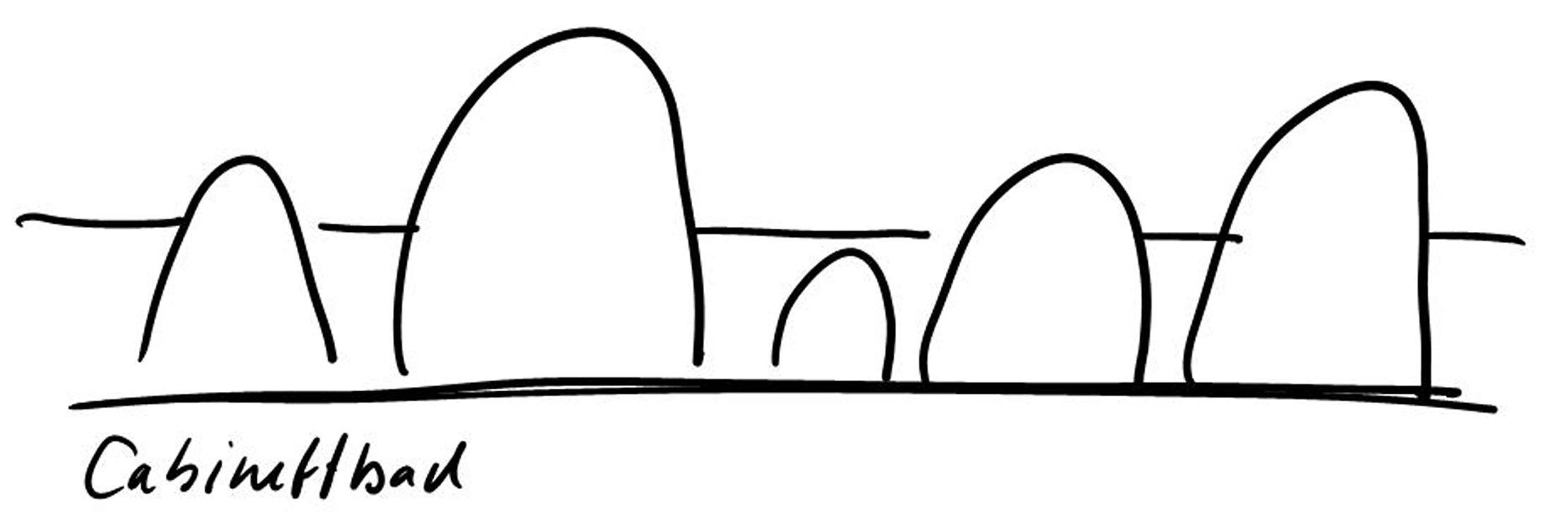 Project by Behnisch Architekturbuero, Thermal Spa Bad Aibling. Short concept sketch.