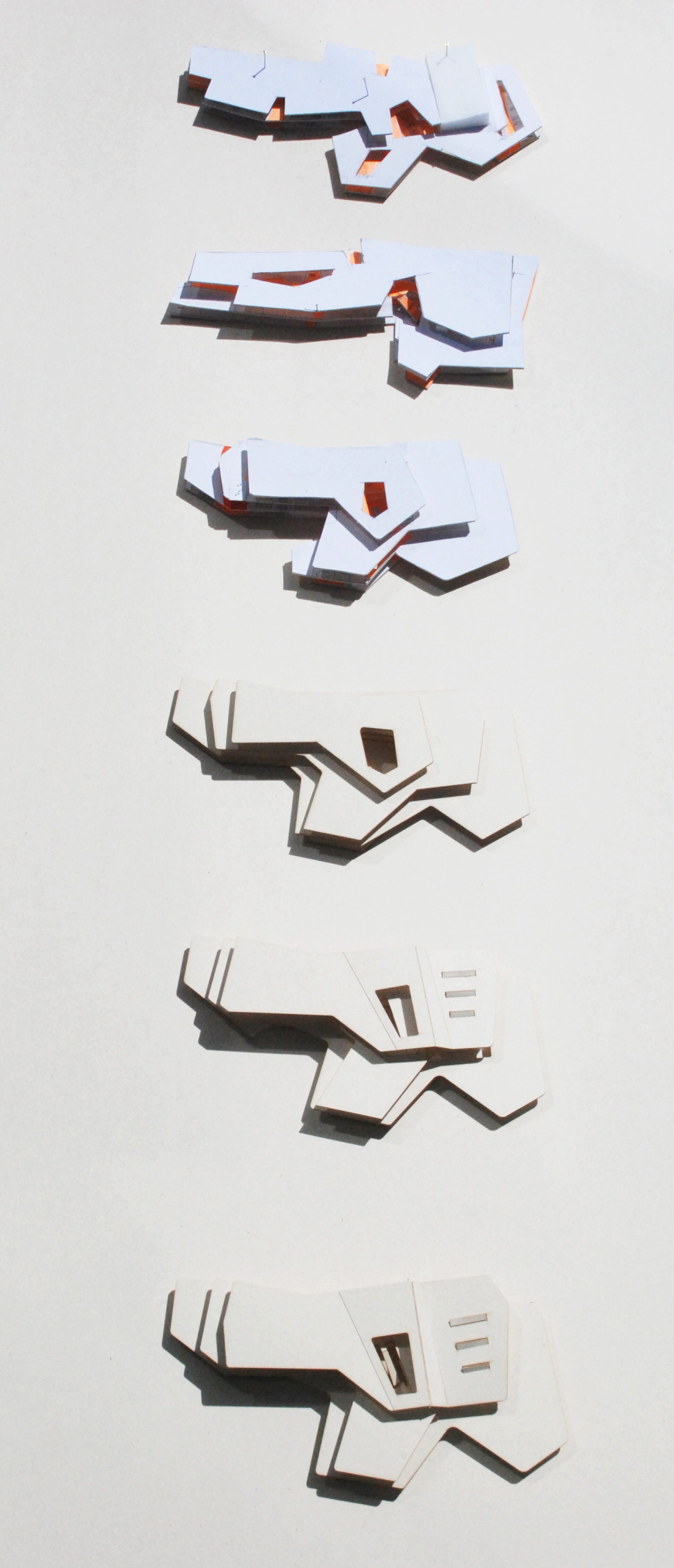Project by Behnisch Architekturbuero, Ludwig-Weber School. Building study using physical models.