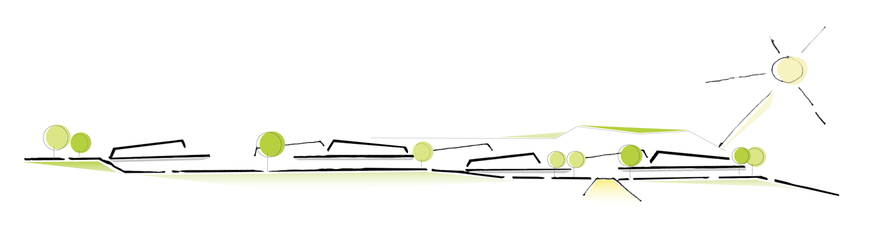 Project by Behnisch Architekturbuero, Ludwig-Weber School. Short concept sketch.